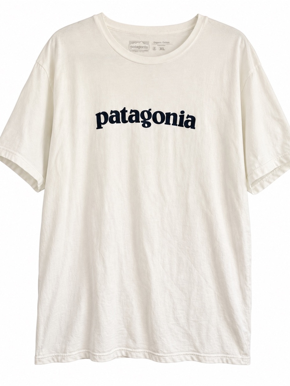 Patagonia Men’s ’73 Text Logo Organic Cotton White T-Shirt Slim Fit XXL